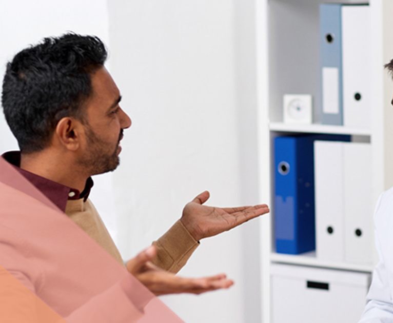 Schwieriger Patient in der Arztpraxis