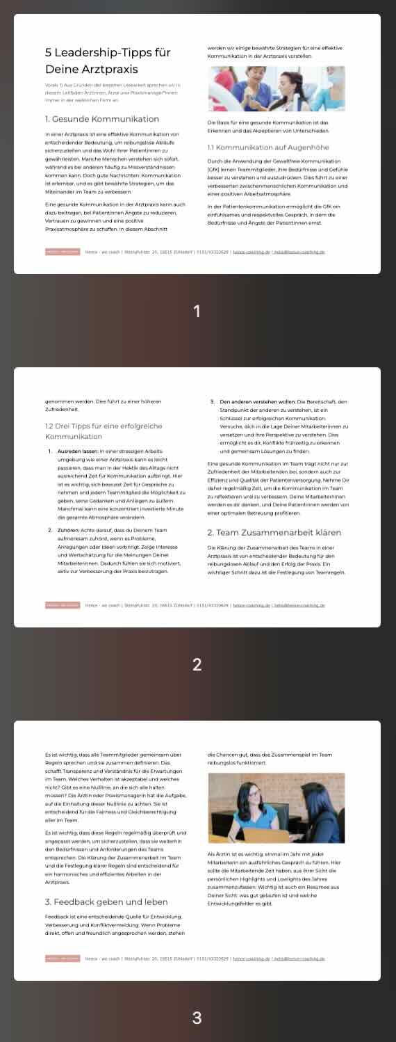 E-Book - 5 Leadership-Tipps für Deine Arztpraxis